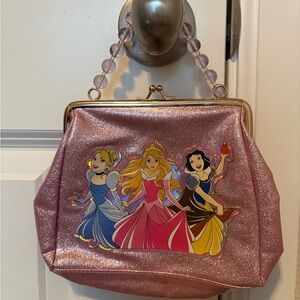 Disneyland Parks Princess Pink Glitter Snap-top Bag